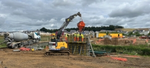 Concrete pour in progress