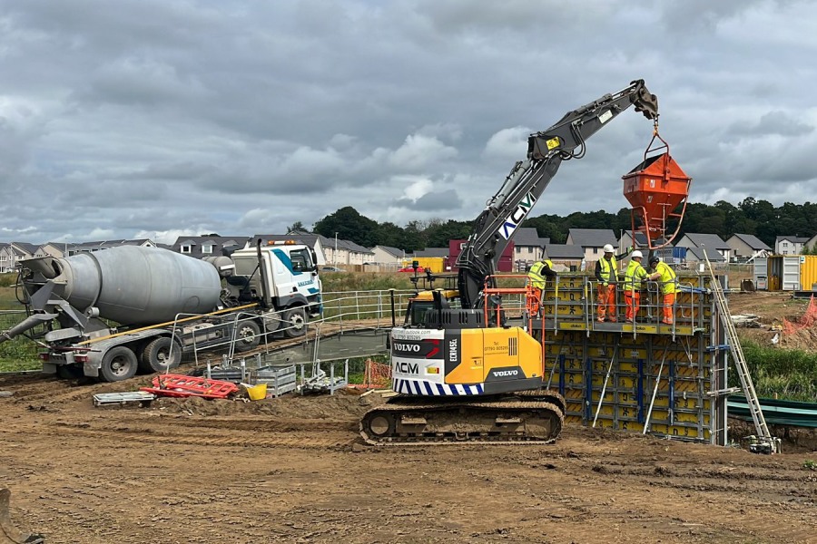 Concrete pour in progress